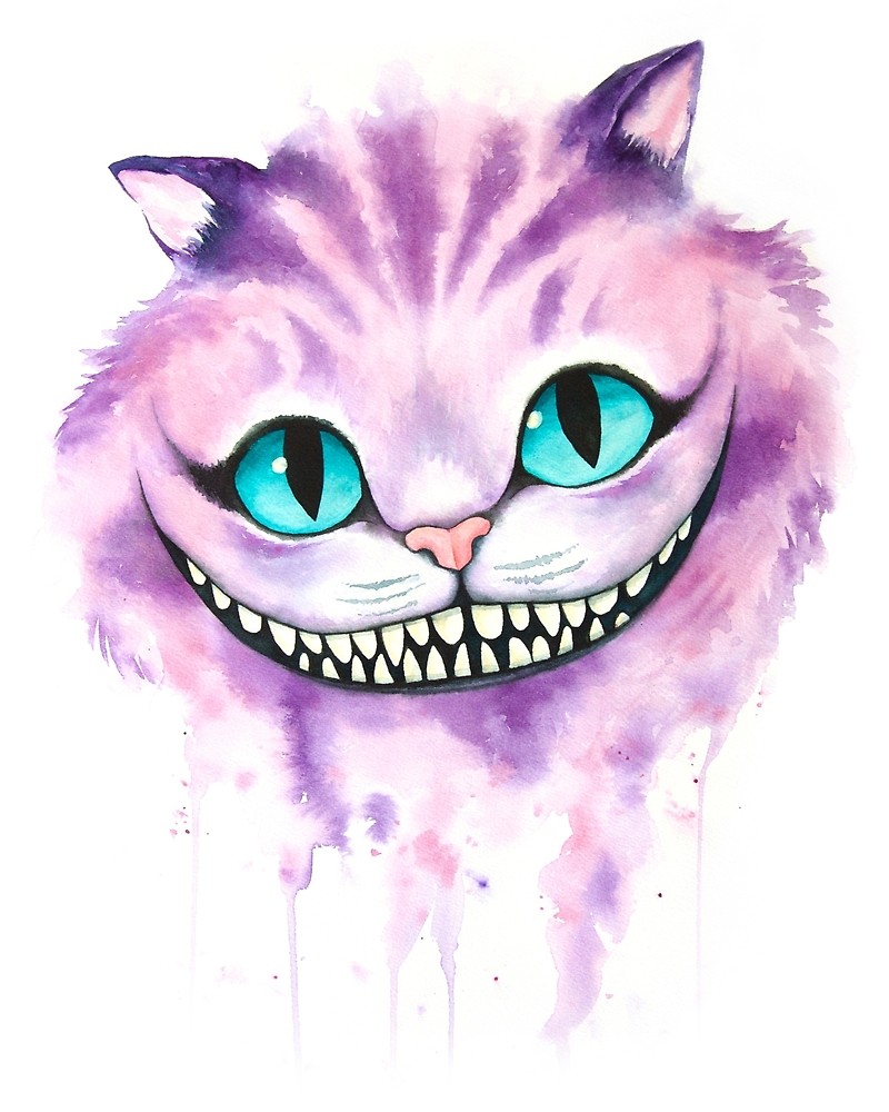 800x1000 Cheshire Cat In Watercolor By Denise Soden Redbubble - Cheshire Ca...