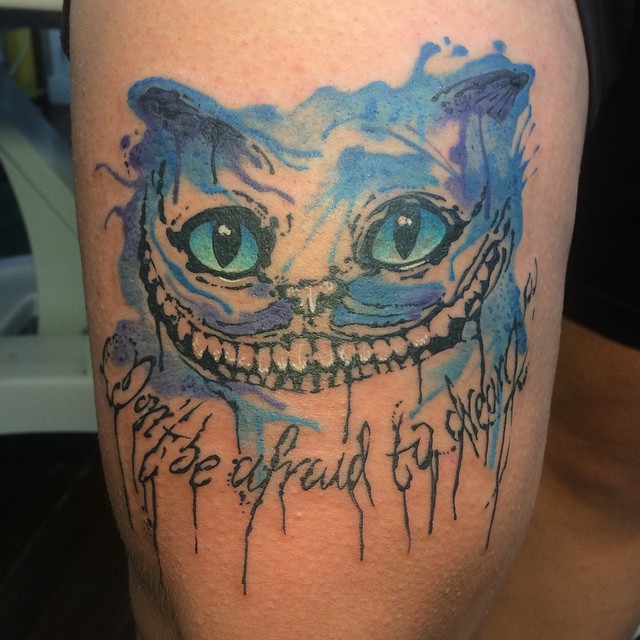 640x640 Watercolor Cheshire Cat Tattoo By Daan Van Den Dobbelsteen - Cheshire Cat Watercolor