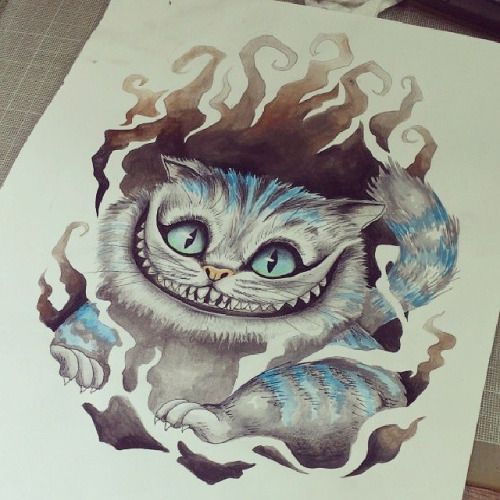500x500 Cheshire Cat Watercolor - Cheshire Cat Watercolor