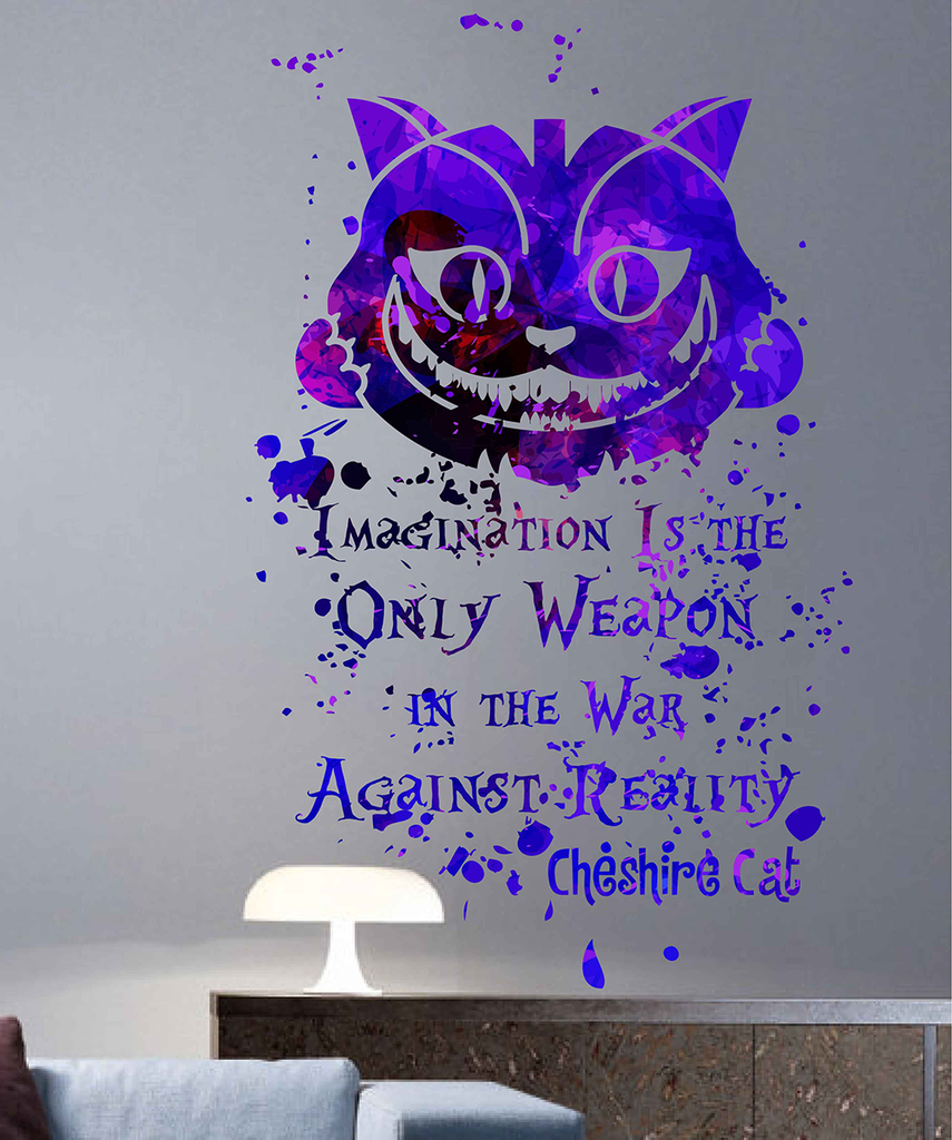 855x1024 Cik1744 Full Color Wall Decal Poster Space Watercolor Paint - Cheshire Cat Watercolor