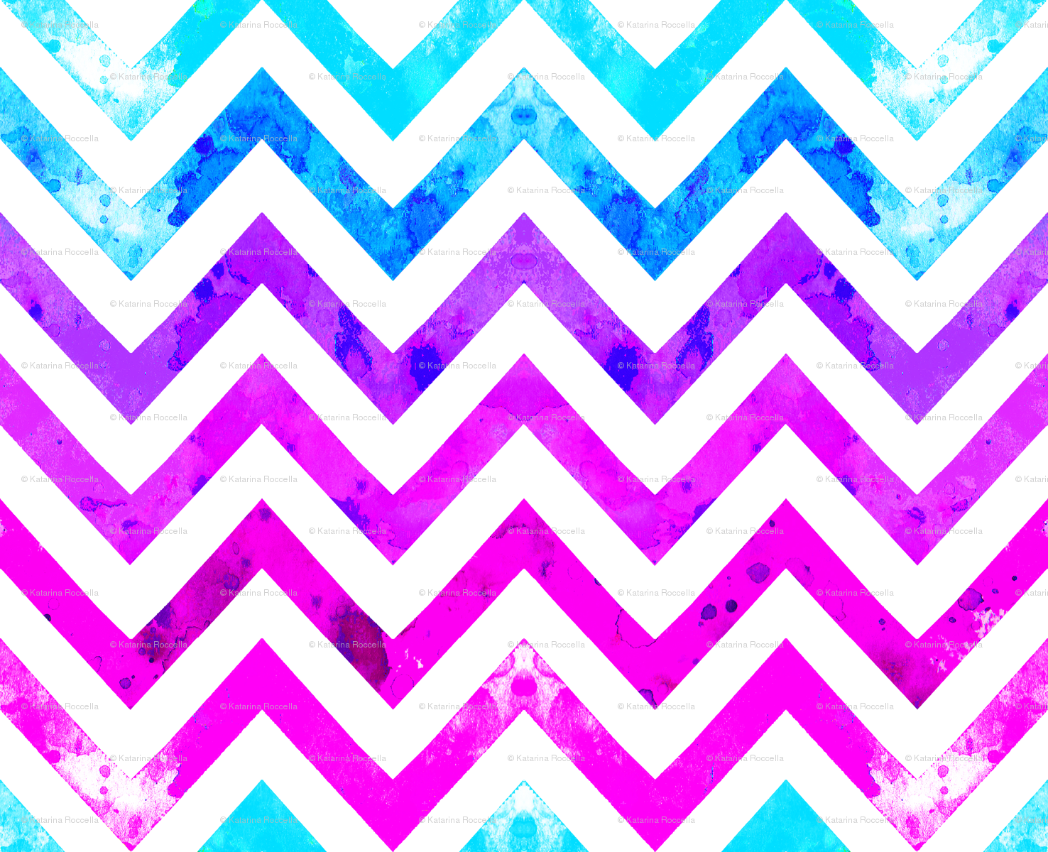 1476x1200 Watercolor Chevron Blues Pinks Fabric - Chevron Watercolor
