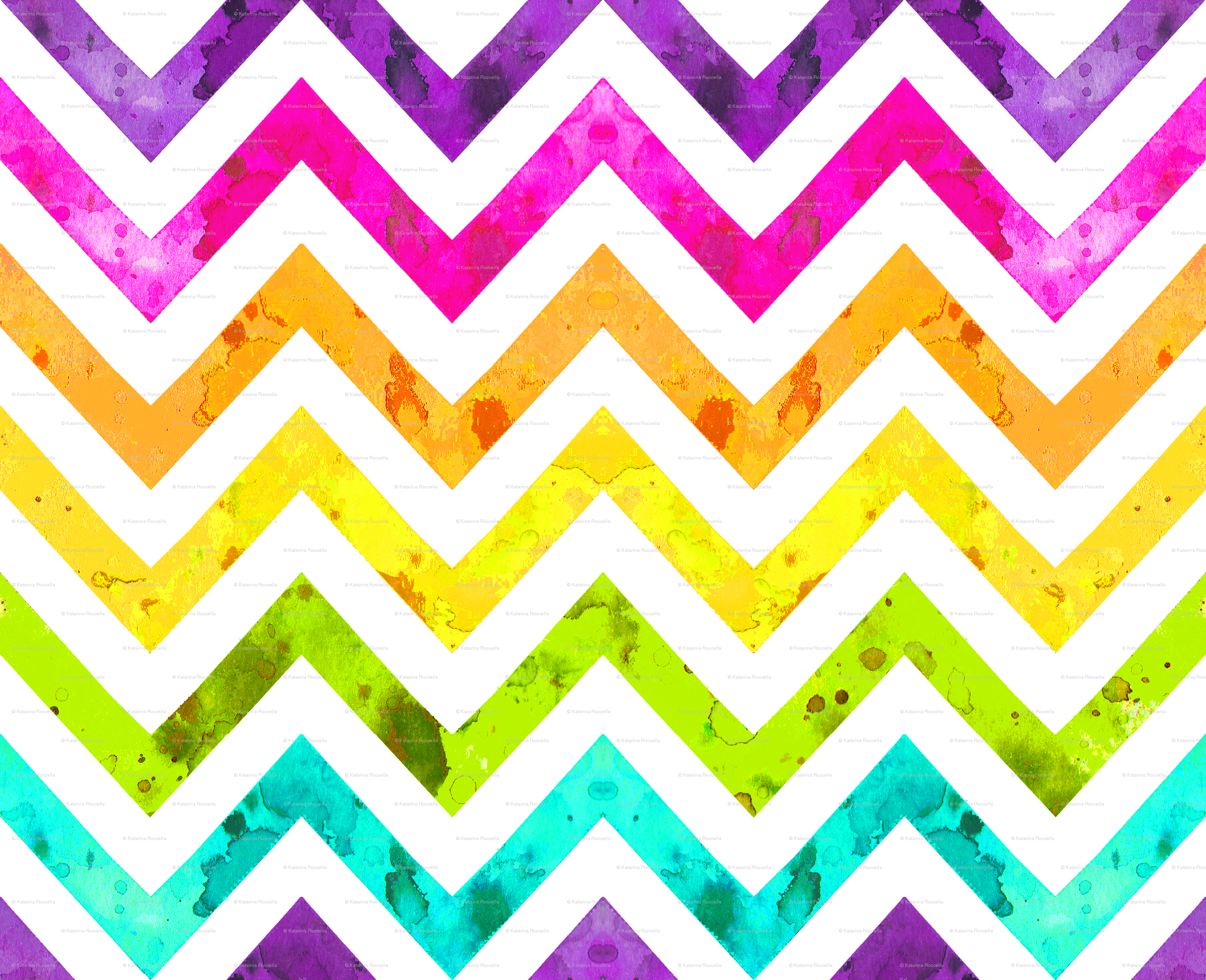 3041x2472 Watercolor Chevron Rainbow Fabric - Chevron Watercolor