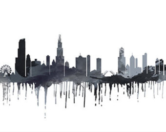 340x270 Chicago Skyline Watercolor - Chicago Skyline Watercolor