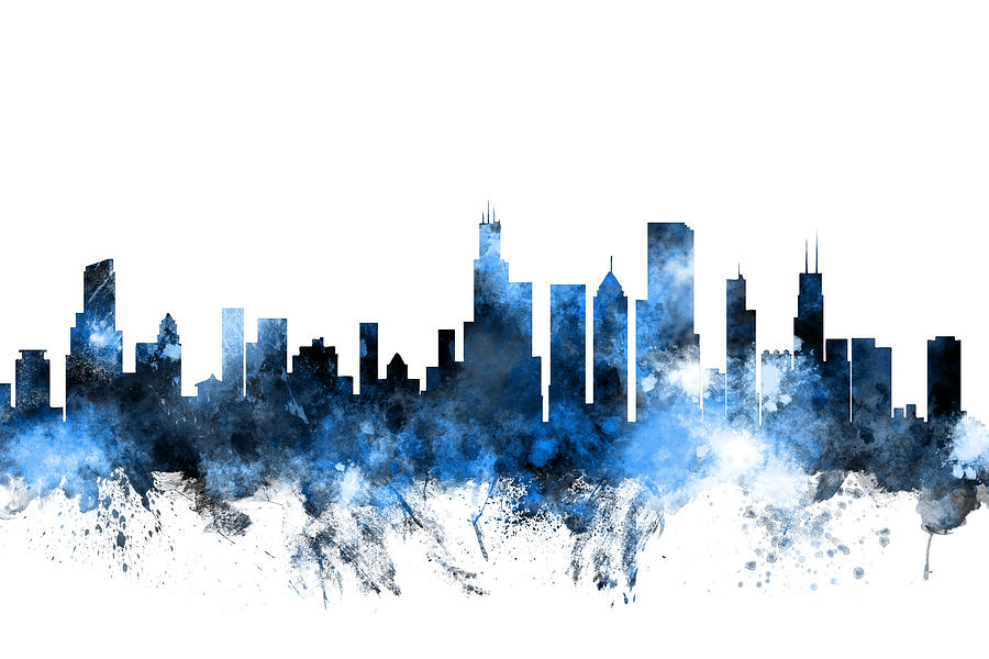 900x600 Chicago Skyline Art Fine Art America - Chicago Skyline Watercolor
