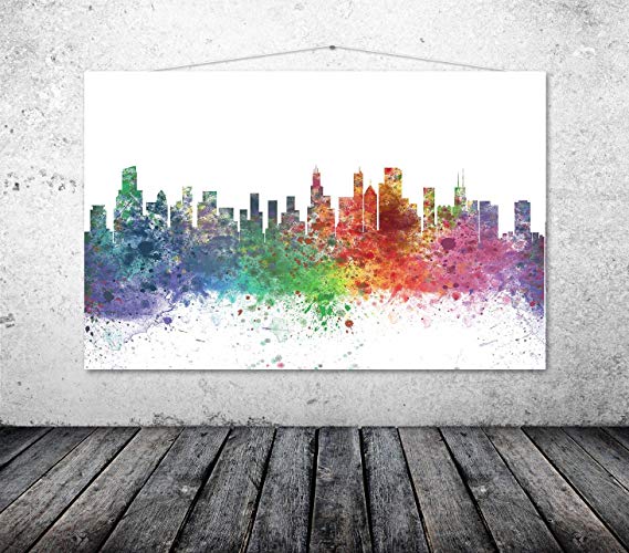 569x500 Chicago Art Print, Chicago Poster, Chicago Watercolor - Chicago Watercolor