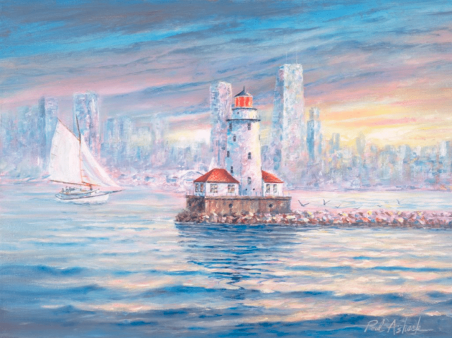 640x479 Chicago Lighthouse Watercolor Print Amp Paintings - Chicago Watercolor