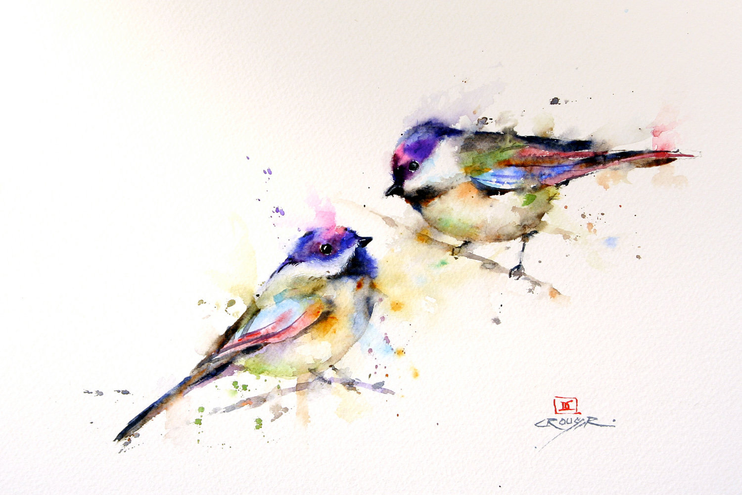 1500x1000 Chickadee Watercolor Print Bird Art Painting By Dean - Chickadee Watercolor
