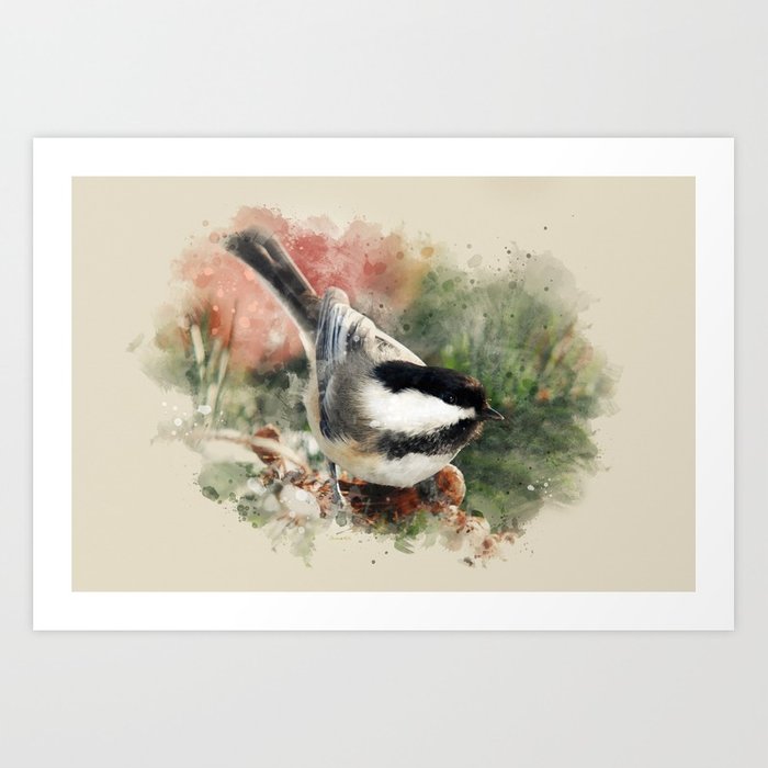 700x700 Chickadee Watercolor Art Art Print By Christinarollo Society6 - Chickadee Watercolor