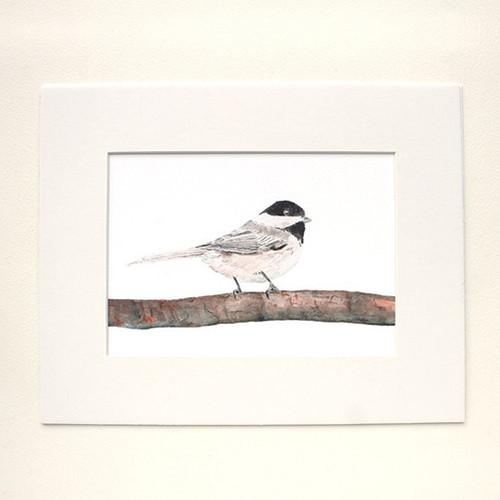 500x500 Chickadee Watercolor Painting Print Trowel And Paintbrush - Chickadee Watercolor