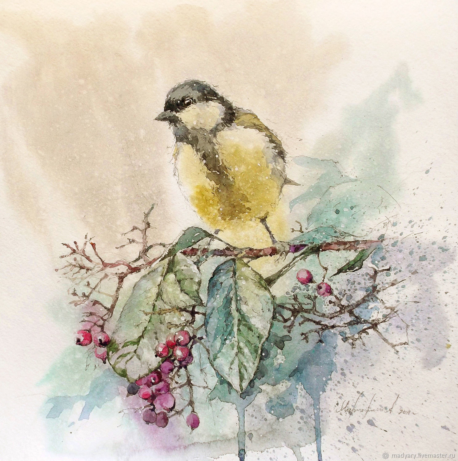 Chickadee Watercolor at PaintingValley.com | Explore collection of ...