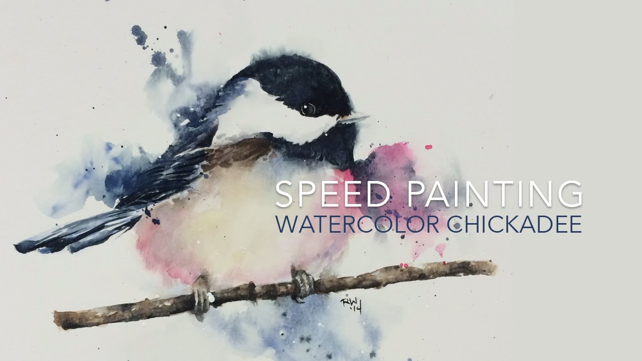 1280x720 Speed Painting Loose Watercolor Chickadee - Chickadee Watercolor