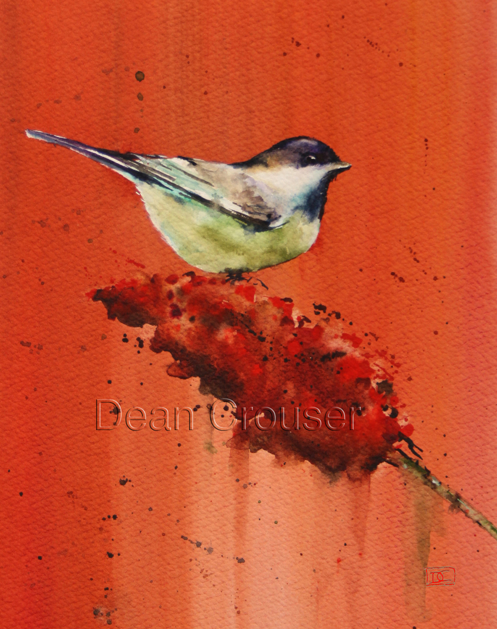 1012x1280 Chickadee Amp Butterfly Bush - Chickadee Watercolor Painting