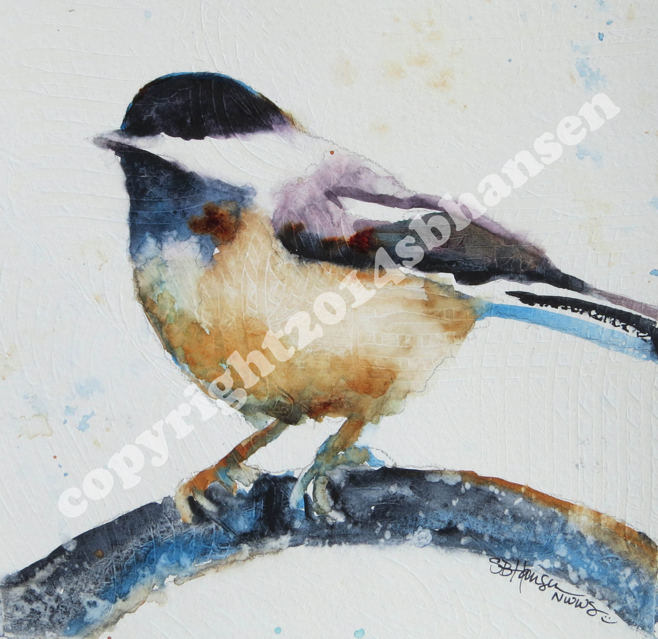 2109x2051 Chickadee Watercolor Paintings Sbhansen Art - Chickadee Watercolor Painting