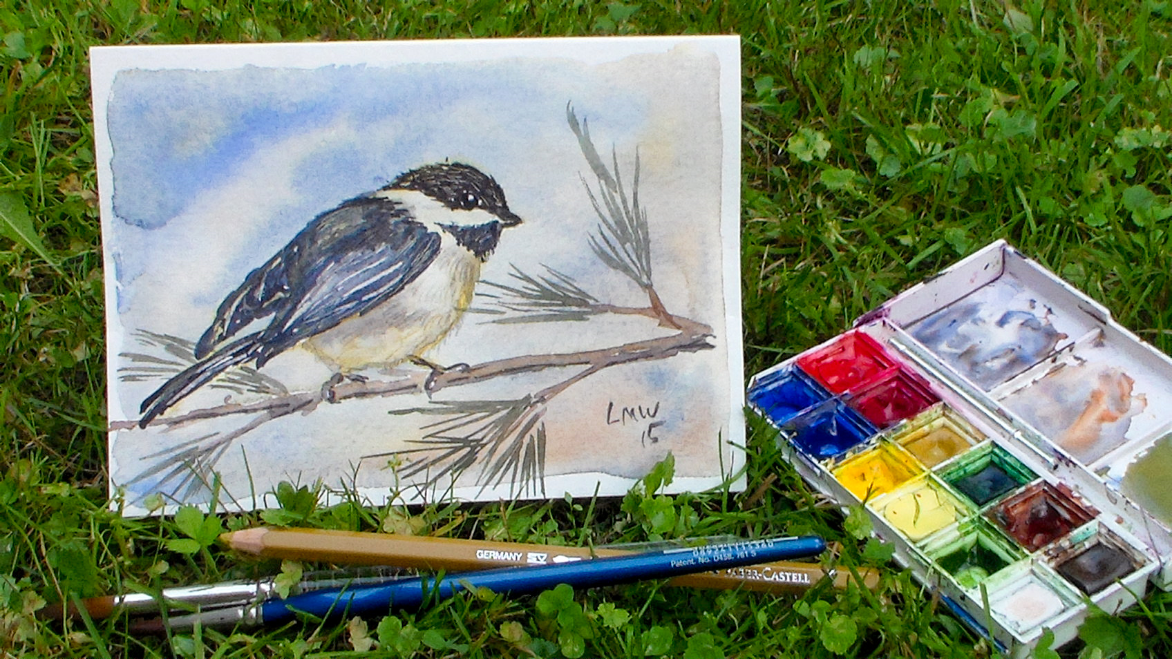 1696x954 How To Paint A Chickadee In Watercolor The Frugal Crafter Blog - Chickadee Watercolor Painting