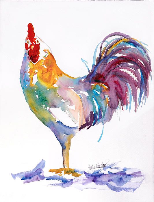533x700 Renee Chastant Start Wc Painting Again Now - Chicken Watercolor Paintings