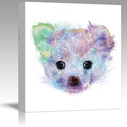 425x425 Wall26 Fun And Colorful Splattered Watercolor - Chihuahua Watercolor