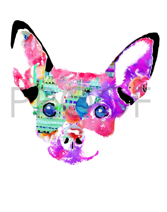 570x725 Chihuahua Watercolor Dog Portrait Joaquin Free In The Lines - Chihuahua Watercolor