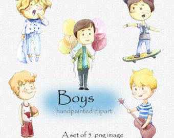 340x270 Digital Clipart Clip Art Watercolor Children Watercolor Etsy - Children Watercolor