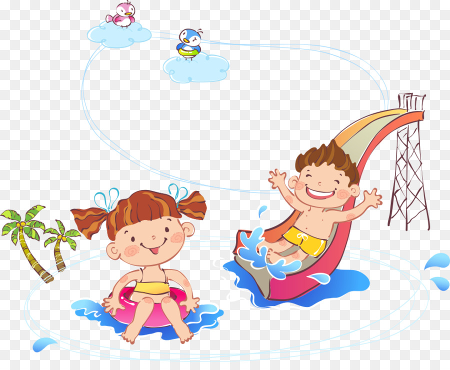 900x740 Child Watercolor Painting Cartoon Illustration - Children Watercolor