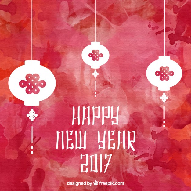 626x626 Chinese New Year Lanters On Watercolor Background Vector Free - Chinese New Year Watercolor