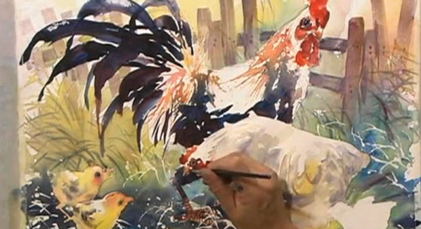 599x327 Chinese Watercolor Techniques How To Paint Animals - Chinese Watercolor