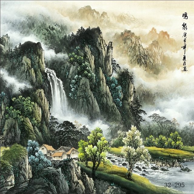 640x640 Home Decor Hand Painted Rice Paper China Landscape Watercolor - Chinese Watercolor