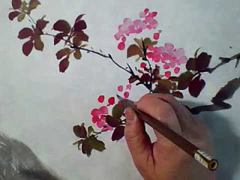 480x360 Flowers Painting In Chinese Watercolor Brushes - Chinese Watercolor Flowers