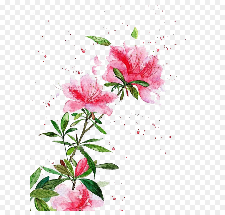 900x860 Watercolor Flowers Watercolor Painting Chinese Art Landscape - Chinese Watercolor Flowers