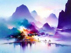 236x178 101 Best Ken Hong Leung Images Watercolour - Chinese Watercolor Landscape
