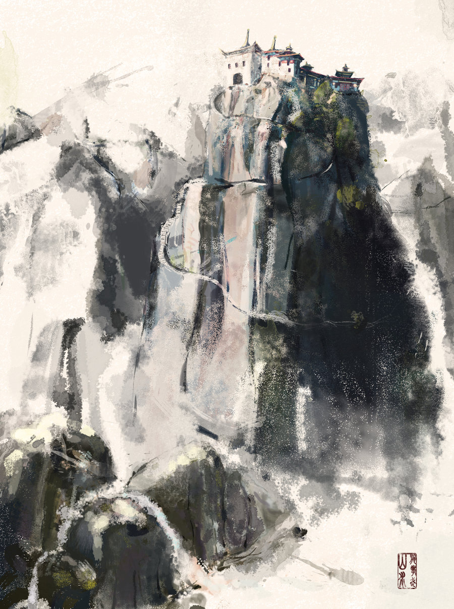 900x1205 Chinese Watercolor Landscape Paintings - Chinese Watercolor Landscape