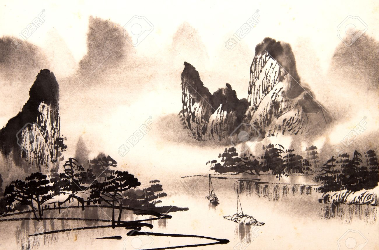 1300x859 Chinese Watercolor Landscape Paintings Chinese Landscape - Chinese Watercolor Landscape Paintings