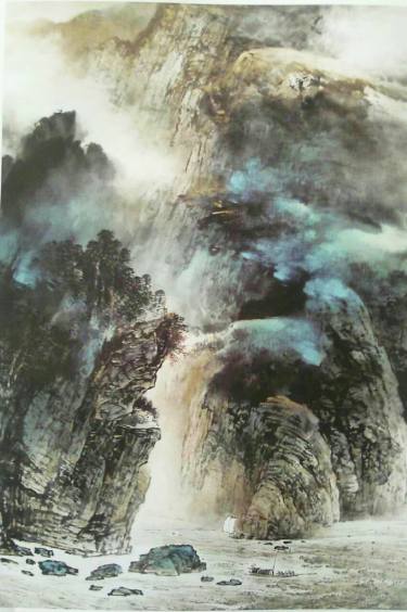 375x564 Chinese Watercolour Landscape Paining 56 Painting By Weiping Li - Chinese Watercolor Landscape Paintings