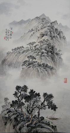 236x445 Liu , Chinese Painting - Chinese Watercolor Landscape Paintings