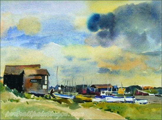 550x408 Scenery Watercolor Paintings - Chinese Watercolor Landscape Paintings