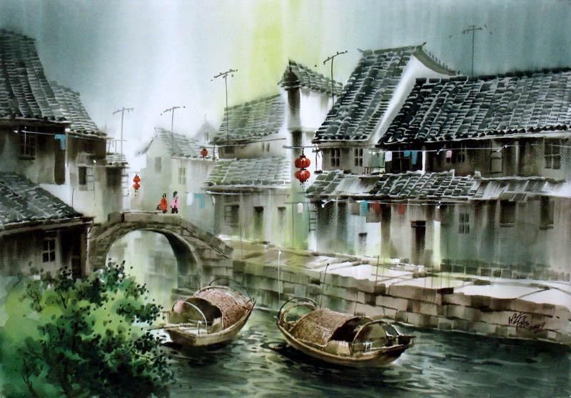 800x557 Waterfall Scenery In Chinese Landscape Paintings Chinese - Chinese Watercolor Landscape Paintings