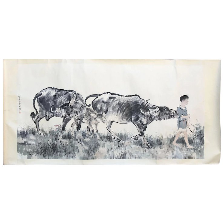 740x740 Chinese Watercolor On Paper Painting And Signed Xu - Chinese Watercolor Paper