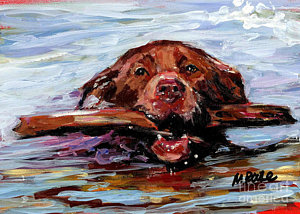300x214 Chocolate Lab Paintings Fine Art America - Chocolate Lab Watercolor