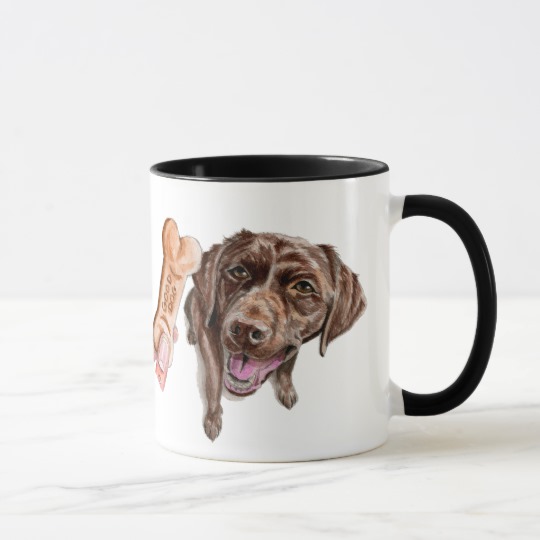 540x540 Good Dog Chocolate Lab Watercolor Illustration Mug - Chocolate Lab Watercolor