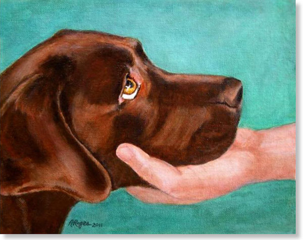600x476 Labrador Retriever Gifts Chocolate Lab Art Prints, Posters, Paintings - Chocolate Lab Watercolor