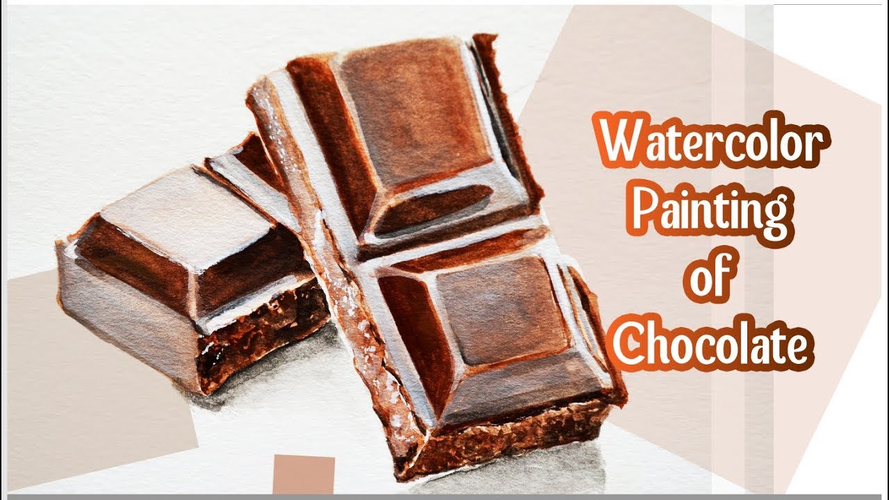 1280x720 Chocolate Bar Watercolor Painting By Coldi Art - Chocolate Watercolor