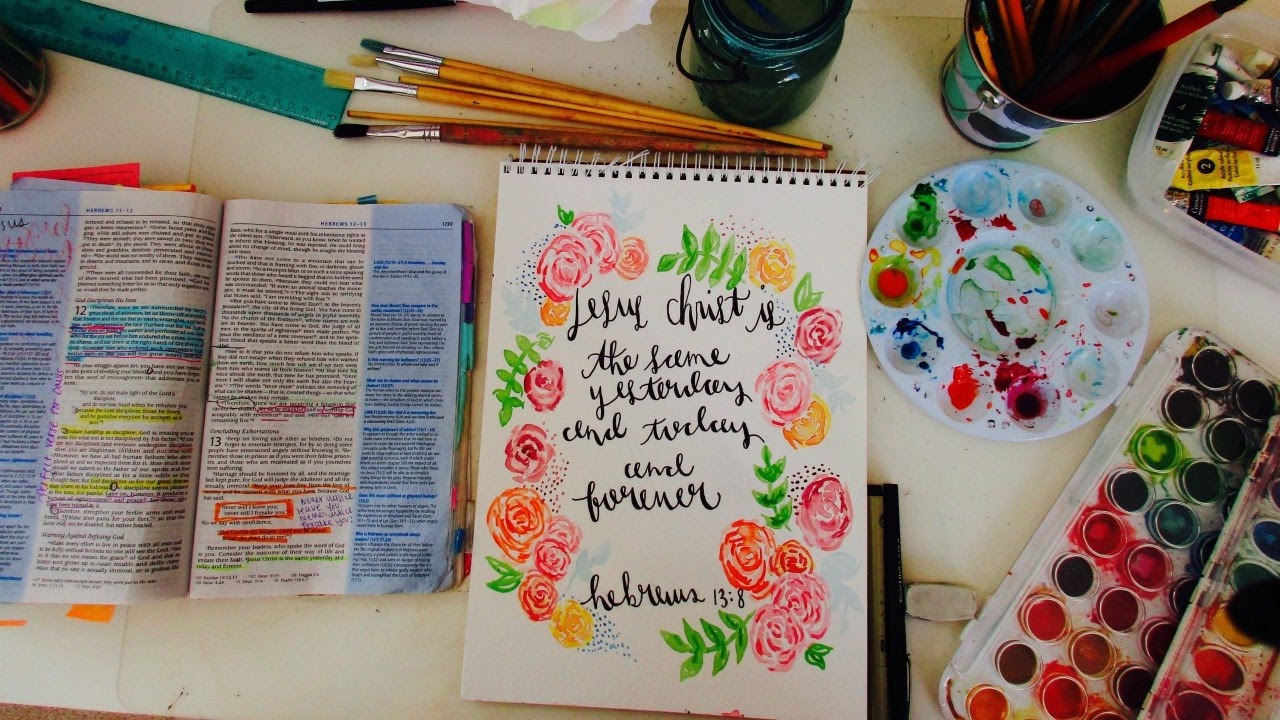 1280x720 Watercolor Speed Painting Bible Art Hebrews 138 Christian - Christian Watercolor