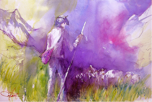 640x431 Former Marine Paints Travels In Light Expressive Colors Wave Avenue - Christian Watercolor Paintings