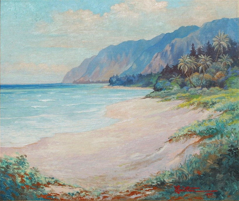 818x690 Henry B. Christian, (1883 1953), Windward Side Of Oahu (Puunaluu - Christian Watercolor Paintings
