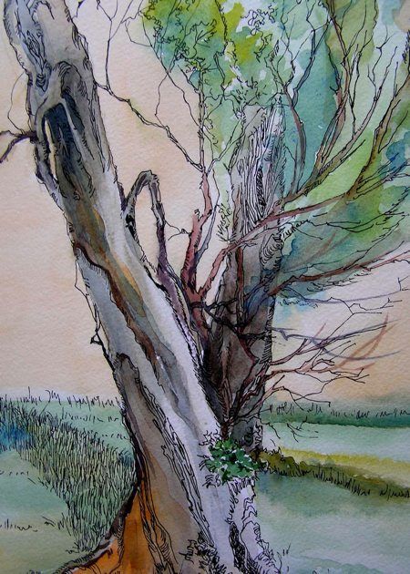 450x630 Steadfast, Pen, Ink And Watercolor, Sara Joseph Water Media - Christian Watercolor Paintings