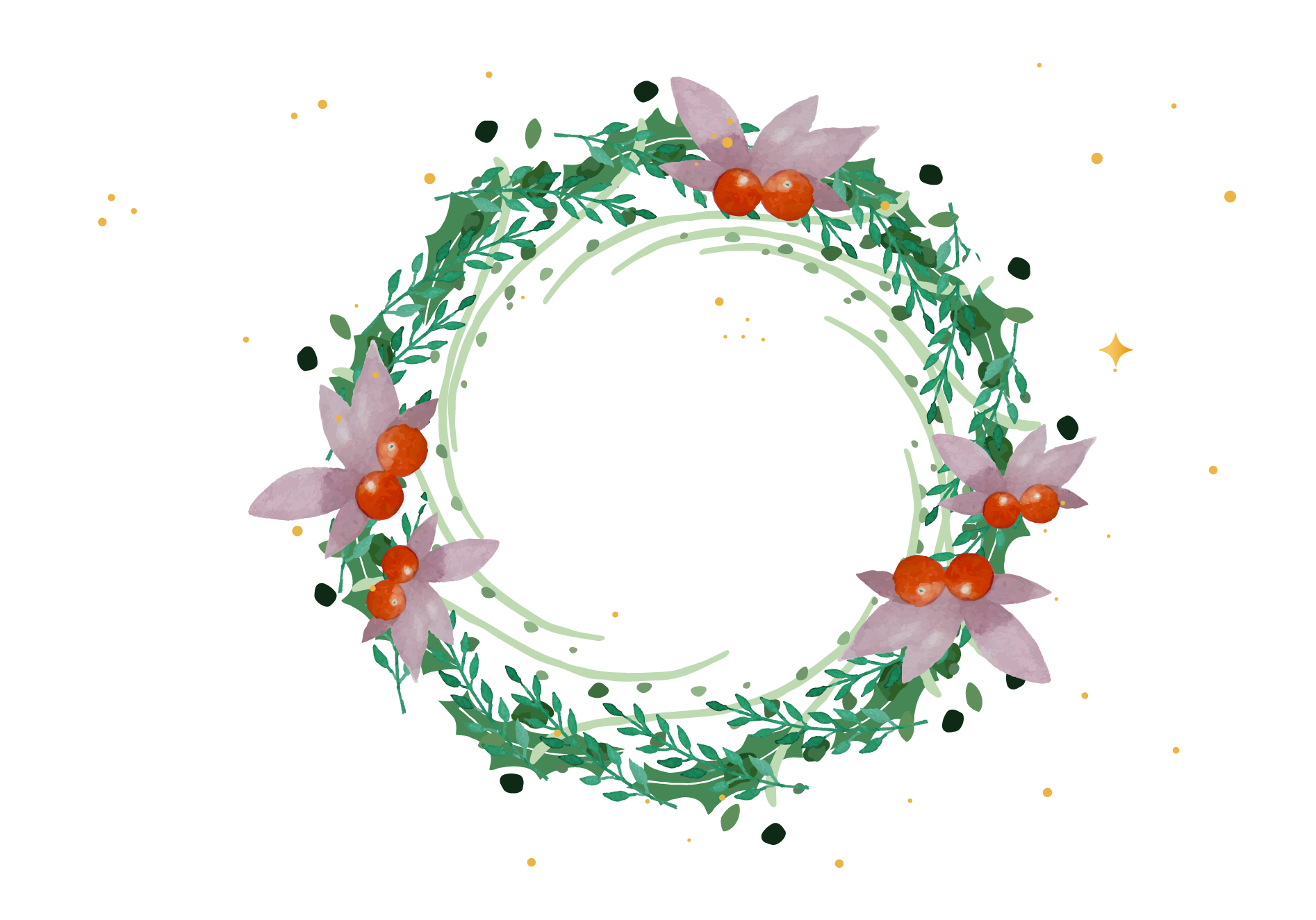 1894x1325 Wreath Christmas Garland Watercolor Painting - Christmas Garland Watercolor