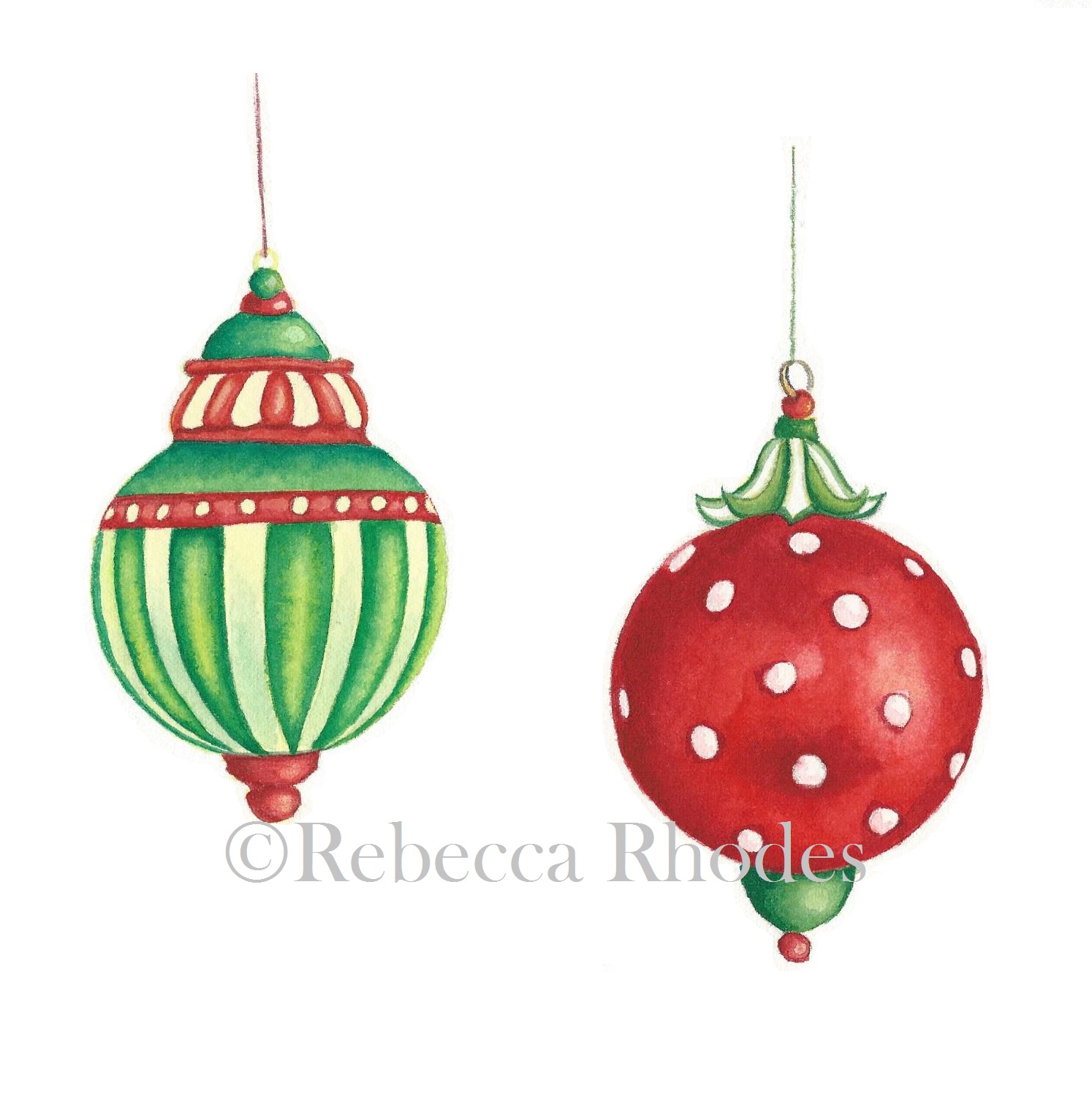 1494x1496 Second Day Of December - Christmas Ornament Watercolor