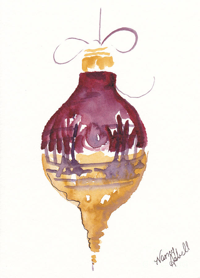 647x900 Victorian Watercolor Ornament Painting By Michele Hollister - Christmas Ornament Watercolor