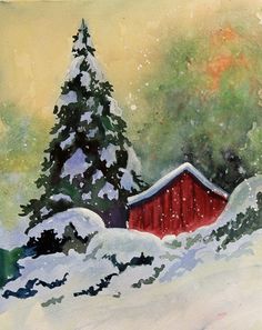 236x297 148 Best Watercolor Winter Images In 2018 Drawings - Christmas Scene Watercolor