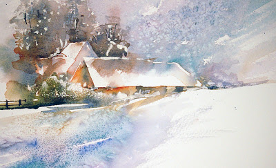 Christmas Scene Watercolor at PaintingValley.com | Explore collection ...