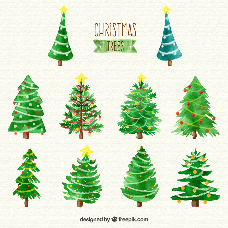 800x800 Free Christmas Watercolor Vector Illustrations On Behance - Christmas Watercolor